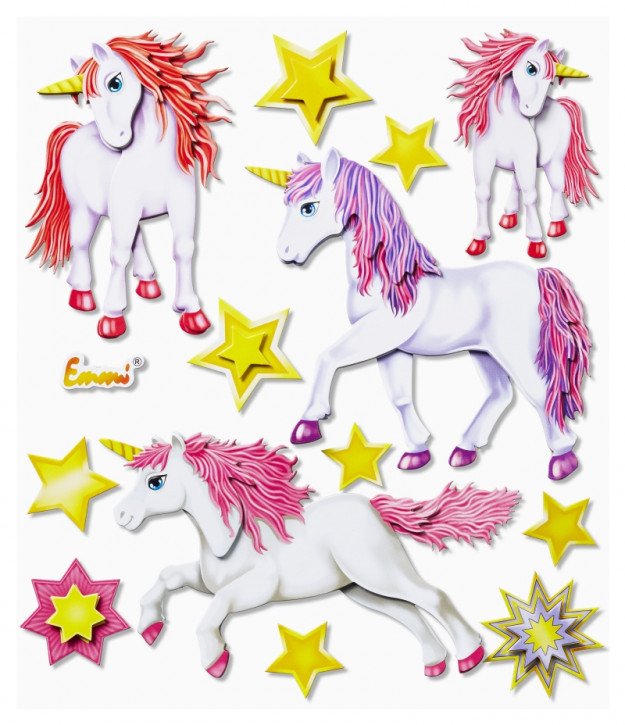 3D Sticker XXL Einhorn