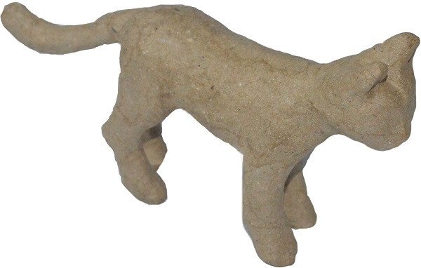 Pappmachee Figur "Katze" 9 x 9 cm