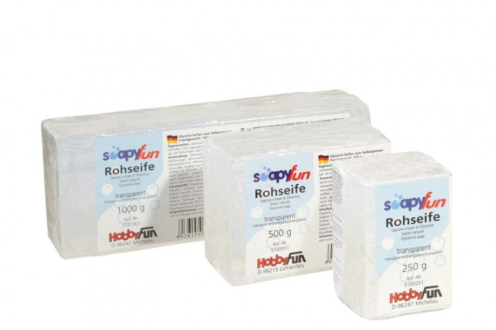 Soapyfun Rohseife, transparent, 500 g