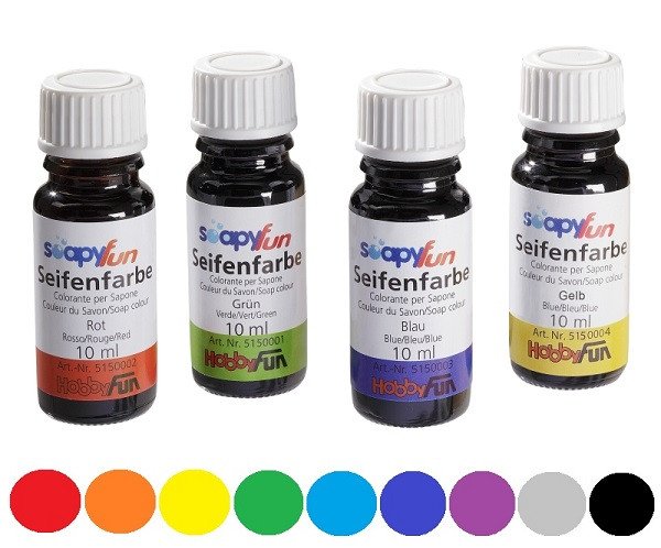 Seifenfarbe soapyfun, 10ml, 7 Farben