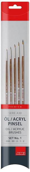 Öl- und Acrylmalpinsel Serie A30 Set