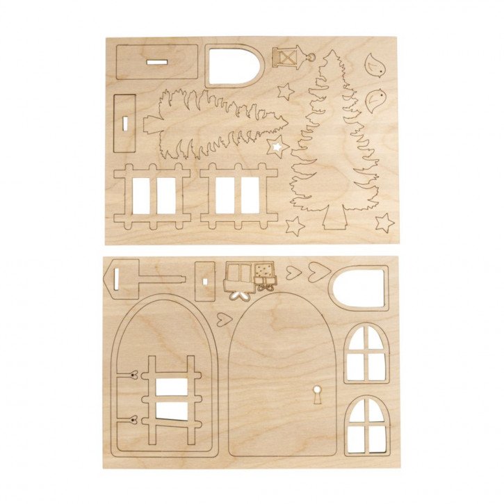Holz Wichteltür Nisse, FSC Mix Credit 15cm, 26-tlg., SB-Btl. 1Set, natur