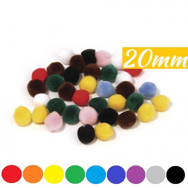 Pompons 20 mm, SB-Btl. 50 Stück