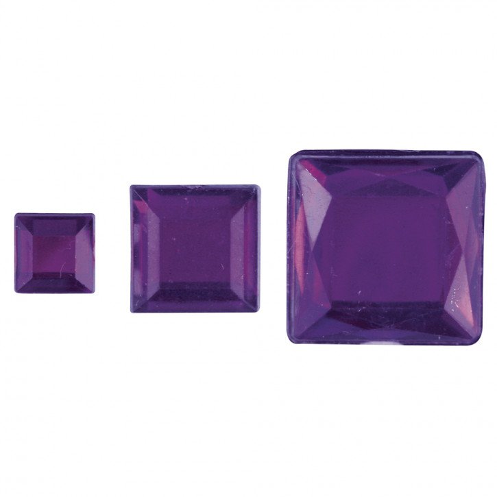 Acryl- Strassquadrate, Lila, 6,10,14 mm, SB-Btl 310 Stück