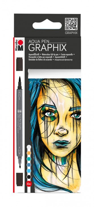 Aqua Pen GRAPHIX 6Stifte, blautöne