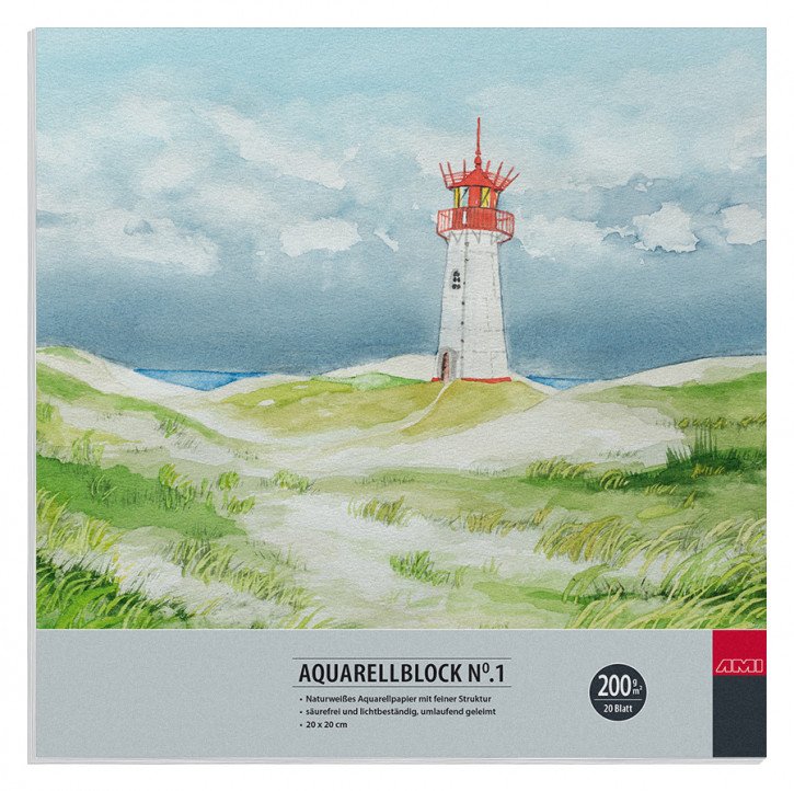 Aquarellblock No.1 200 g/m² 20x20cm 20 Blatt