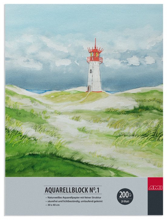 Aquarellblock No.1 200 g/m² 30x40cm 20 Blatt