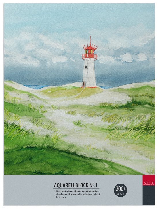 Aquarellblock No.1 200 g/m² 36x48cm 20 Blatt