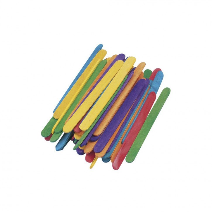 Bastelhölzer bunt, FSC 100% 11x1,1cm, SB-Btl. 72Stück