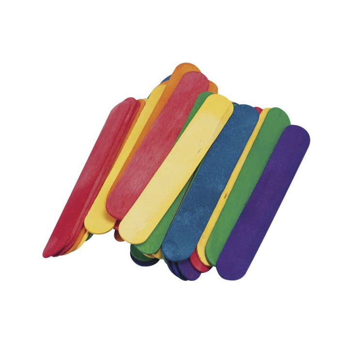 Bastelhölzer bunt, FSC 100% 15x2cm, SB-Btl. 36Stück