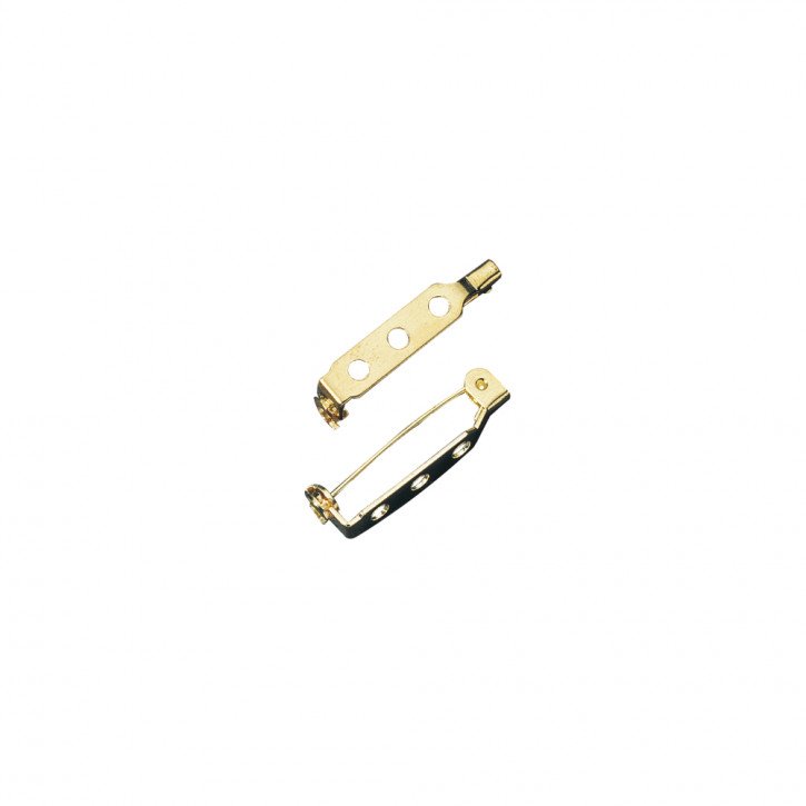 Broschennadel mit Steg und SV gold 20mm, SB-Btl 6Stück
