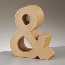 Buchstabe & aus Pappmaché , H 10 x B 8,5 x T 3 cm