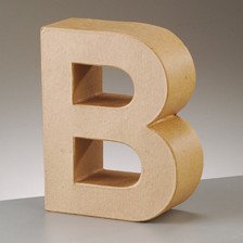 Buchstabe B aus Pappmaché , H 10 x B 7,6 x T 3 cm