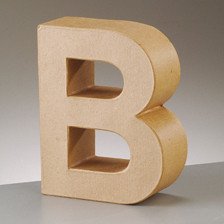 Buchstabe B aus Pappmaché , H 17,5 x B 14 x T 5,5 cm