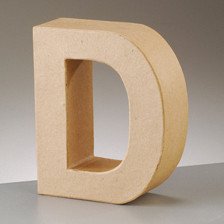 Buchstabe D aus Pappmaché , H 17,5 x B 14,5 x T 5,5 cm
