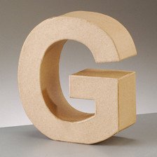 Buchstabe G aus Pappmaché , H 17,5 x B 15,7 x T 5,5 cm