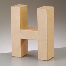 Buchstabe H aus Pappmaché , H 10 x B 8 x T 3 cm
