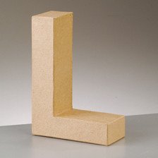Buchstabe L aus Pappmaché , H 10 x B 6,8 x T 3 cm