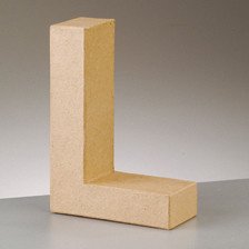 Buchstabe L aus Pappmaché , H 17,5 x B 12,3 x T 5,5 cm
