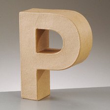 Buchstabe P aus Pappmaché , H 10 x B 7,5 x T 3 cm