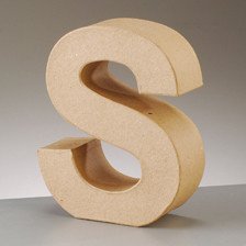 Buchstabe S aus Pappmaché , H 10 x B 8 x T 3 cm