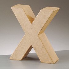 Buchstabe X aus Pappmaché , H 10 x B 8,5 x T 3 cm