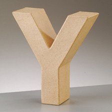Buchstabe Y aus Pappmaché , H 10 x B 8,7 x T 3 cm