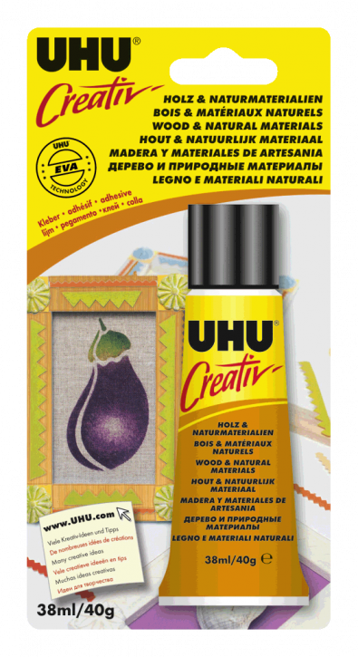 Creativ‘ Spezialklebstoff für Holz & Naturmaterialien Tube 38 ml (Blister) Hochwertige Formel, trocknet klar