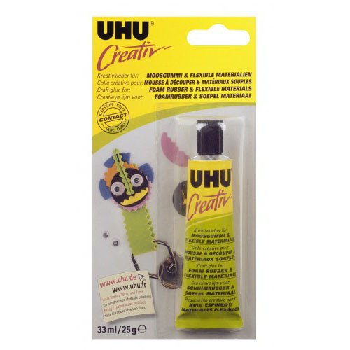 Creativ‘ Spezialklebstoff für Moosgummi & Flexible Materialien Tube 33 ml (Blister) Schnell trocknender Kontaktkleber