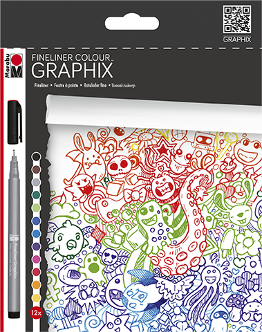 Fineliner Colour GRAPHIX Set 12 Stifte