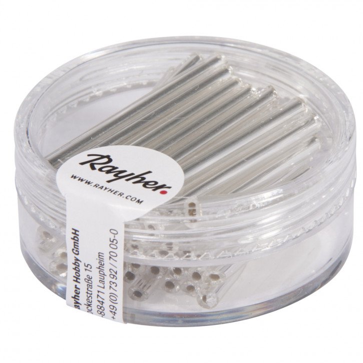 Glasstifte 3cm, mit Silbereinzug, Dose 12g