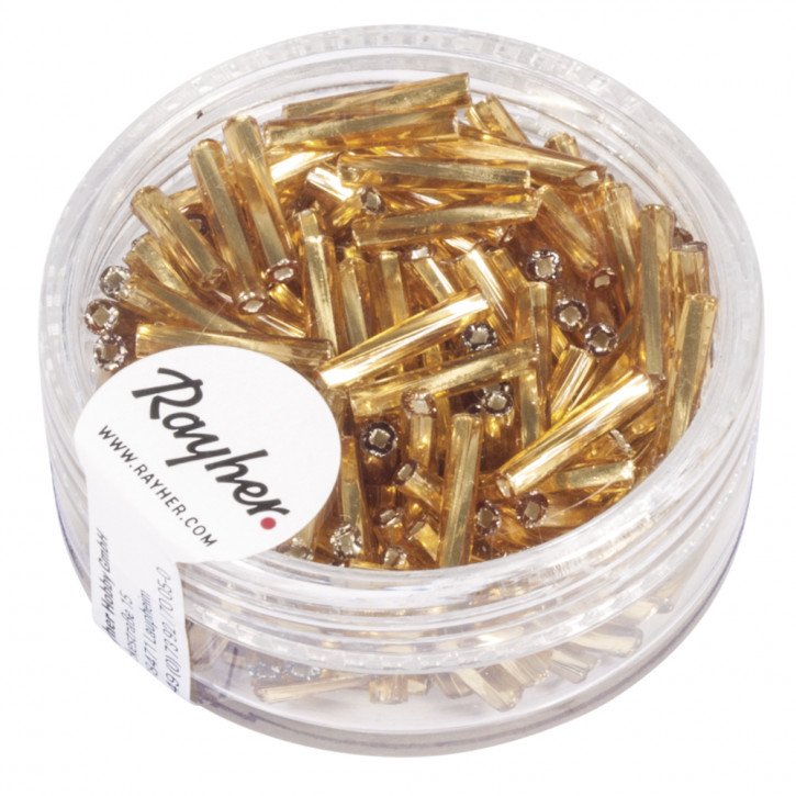 Glasstifte twistet, 12 mm mit Silbereinzug, Dose 14g-gold
