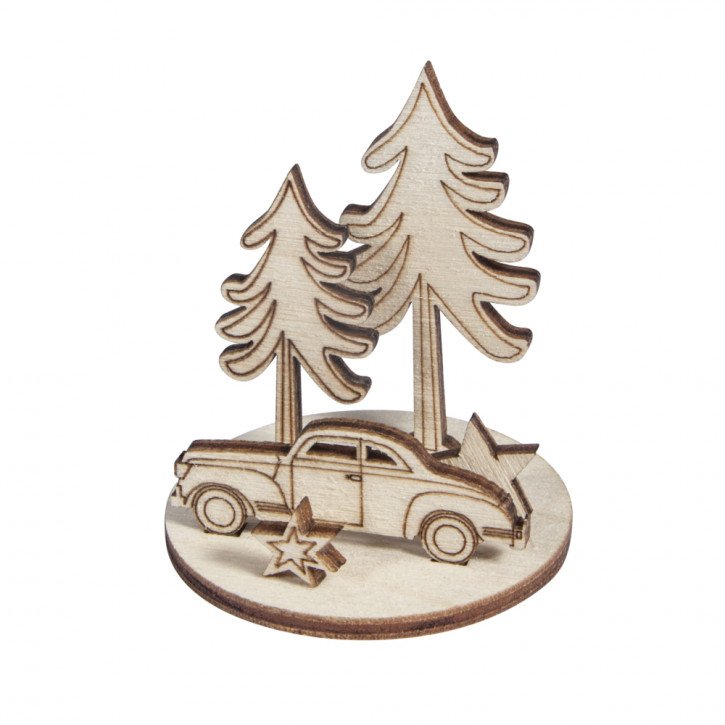 Holz-Steckt. Wintercar, FSC 100%, 5cm ø 5cm, SB-Btl 2Set