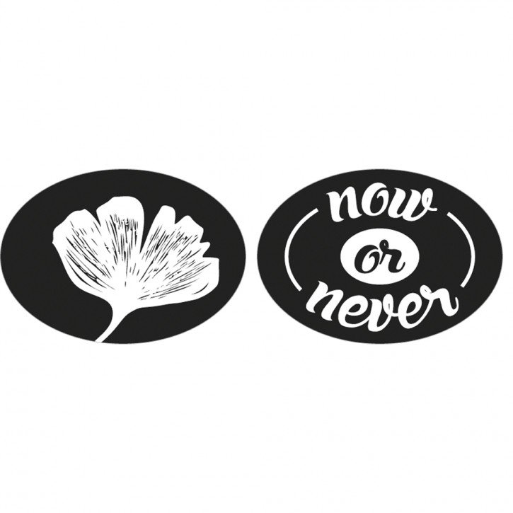 Label Gingko, now or never, 35x25mm, Herz, SB-Btl 2Stück