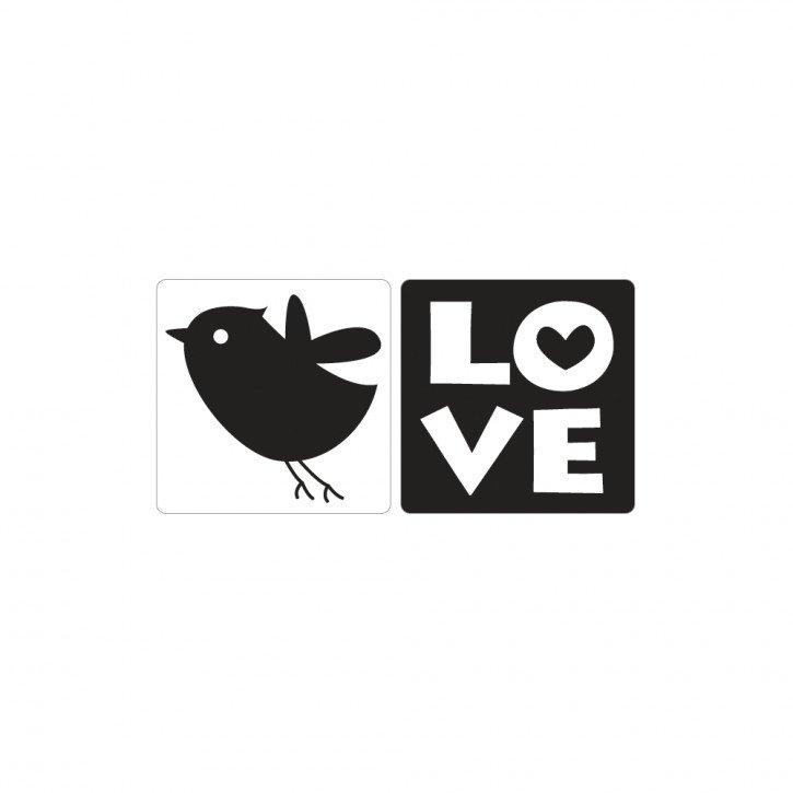 Label Love & Vogel, 25x30mm, SB-Btl 2Stück