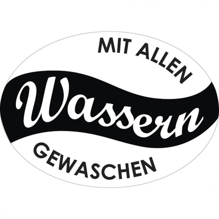 Label Mit allen Wassern gewaschen, 40x55mm, SB-Btl 1Stück