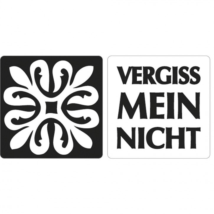 Label Ornament Vergissmeinnicht, 25x25mm ø, SB-Btl 2Stück