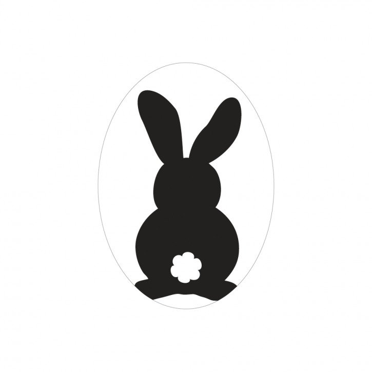 Labels Hase 55x40mm, oval, SB-Btl 1Stück