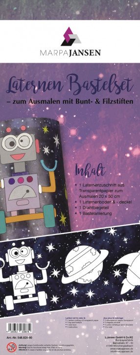 Laternen Sets zum Ausmalen Weltraum