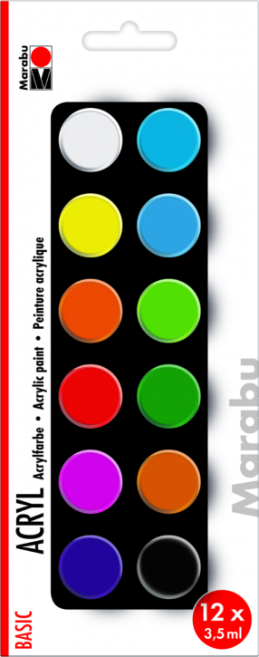 Marabu Acrylfarben Set BASIC 12x3,5ml