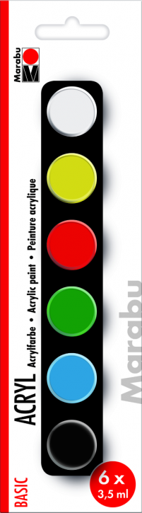 Marabu Acrylfarben Set BASIC 6x3,5ml