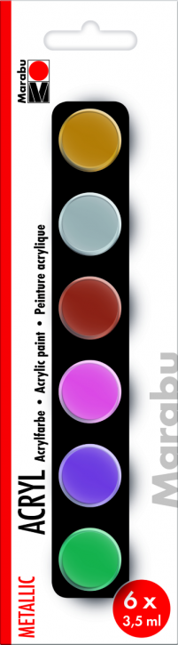 Marabu Acrylfarben Set Metallic 6x3,5ml