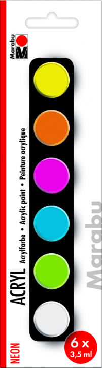 Marabu Acrylfarben Set Neon 6x3,5ml
