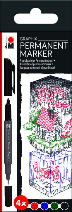 Marabu Permanent Marker Graphix 4er-Sortierung