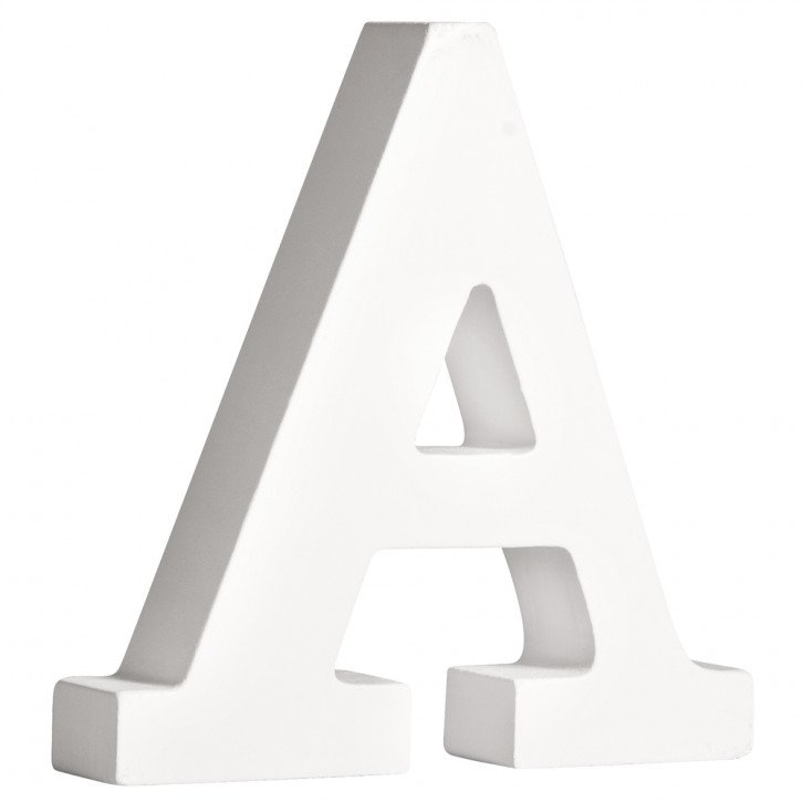 MDF- Buchstabe A, weiß, 11cm, Stärke 2cm,