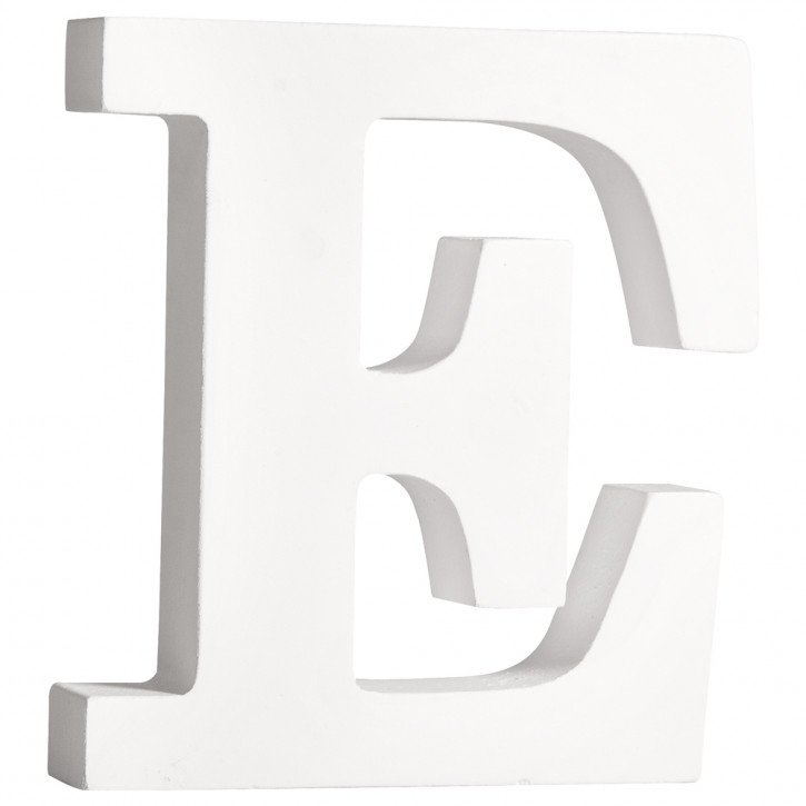 MDF- Buchstabe E, weiß, 11cm, Stärke 2cm