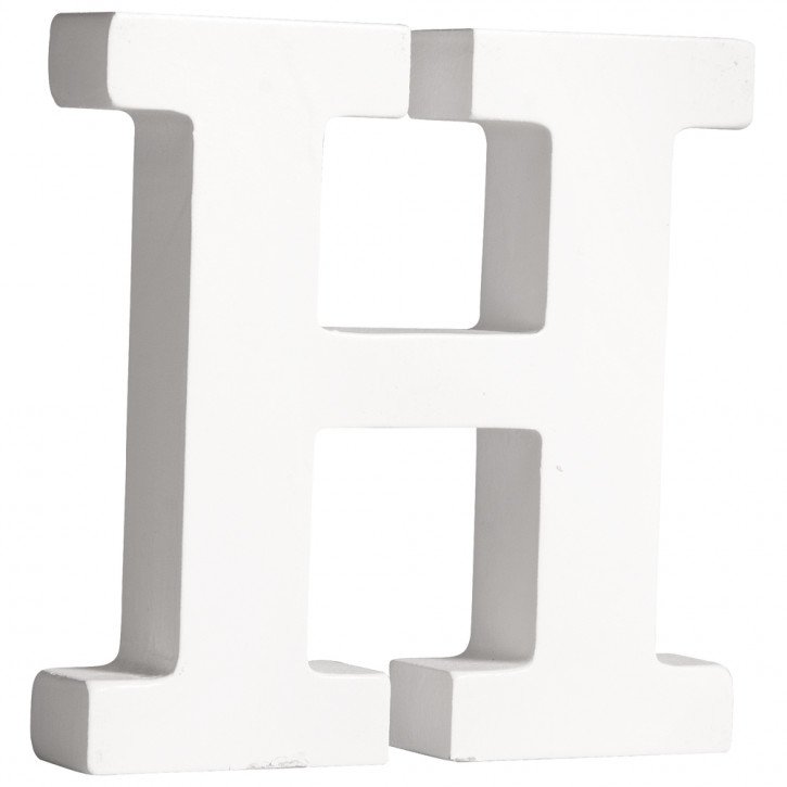MDF- Buchstabe H, weiß, 11cm, Stärke 2cm