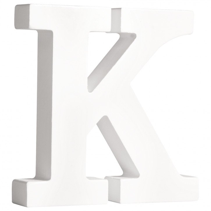 MDF- Buchstabe K, weiß, 11cm, Stärke 2cm