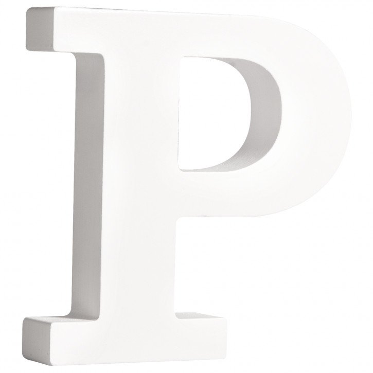 MDF- Buchstabe P, weiß, 11cm, Stärke 2cm