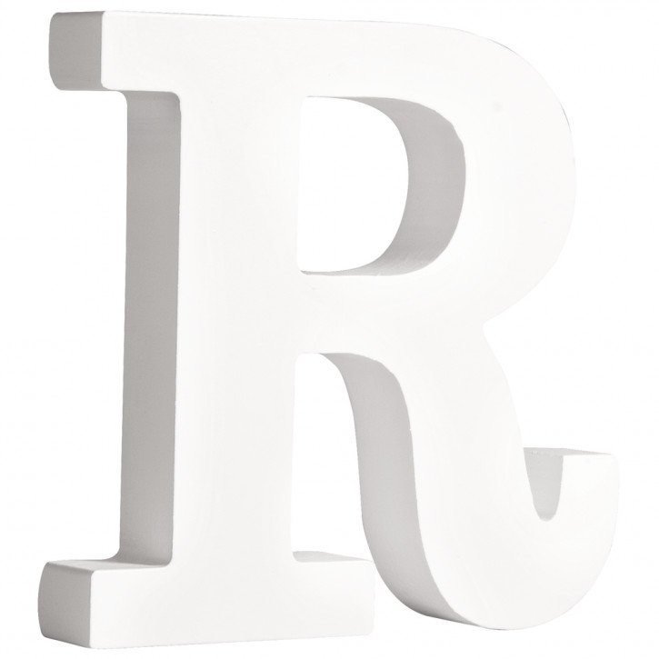 MDF- Buchstabe R, weiß, 11cm, Stärke 2cm